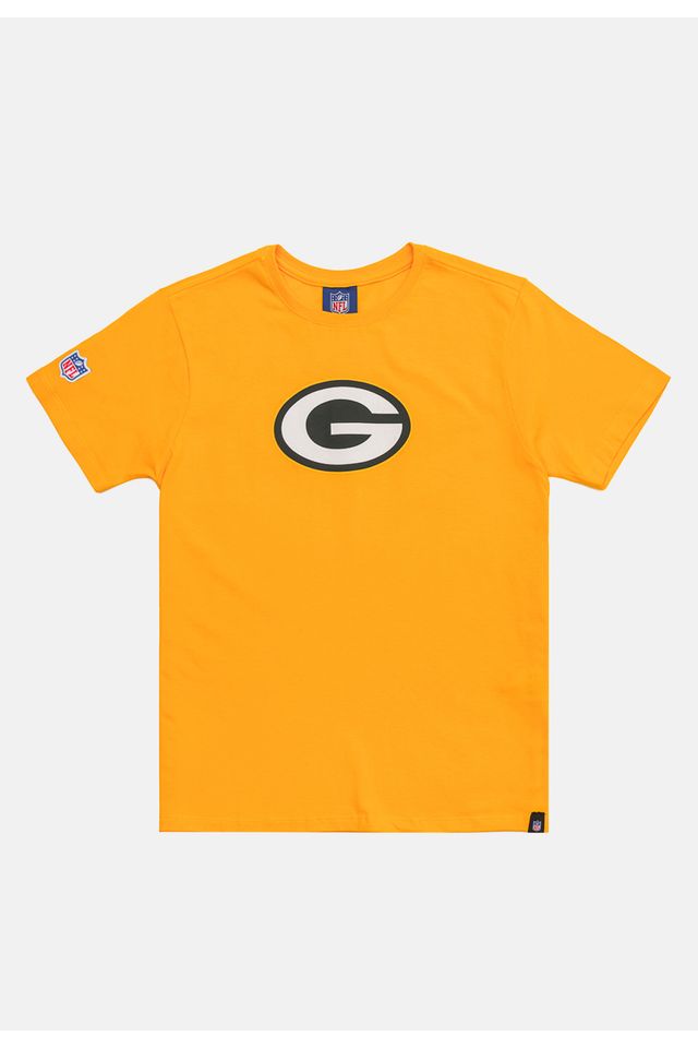 Camiseta-NFL-Juvenil-Green-Bay-Packers-Logo-Amarela