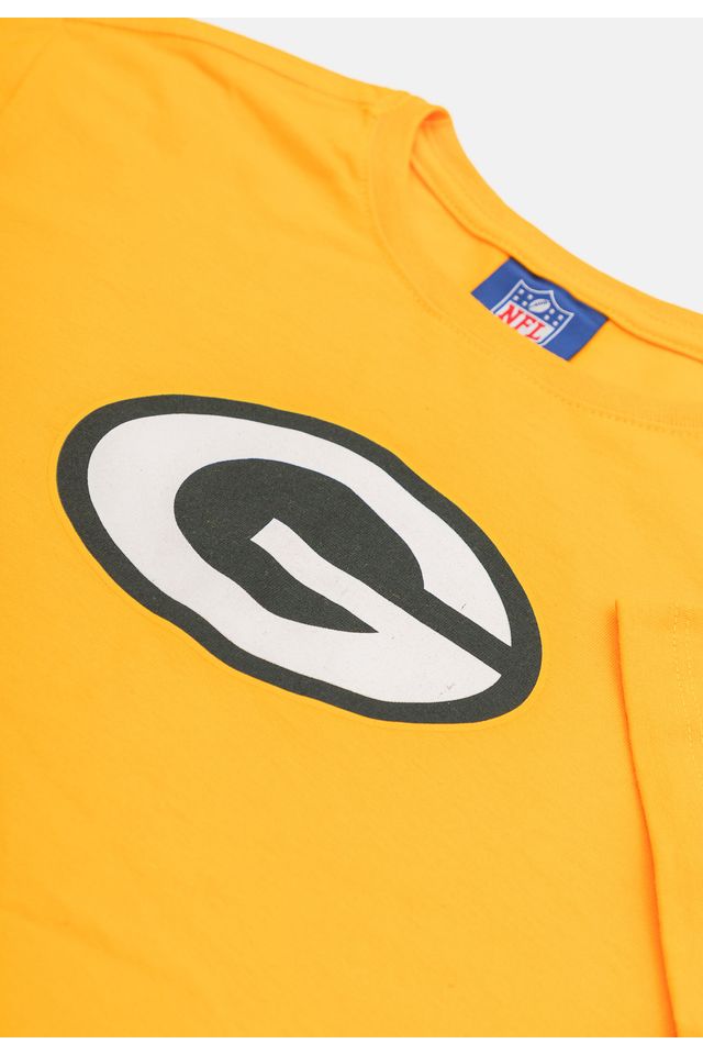 Camiseta-NFL-Juvenil-Green-Bay-Packers-Logo-Amarela