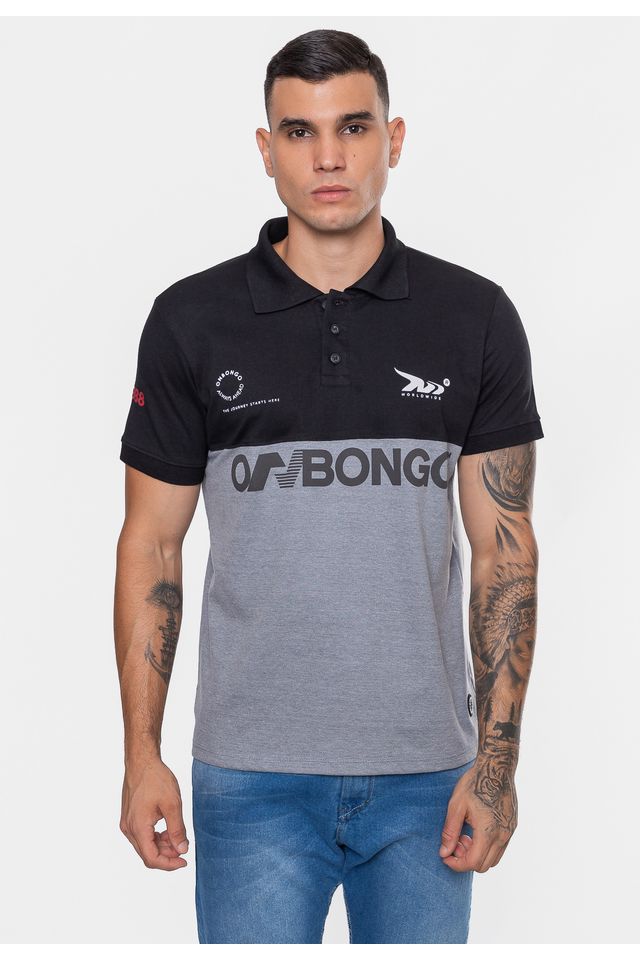 Camisa-Onbongo-Polo-Piquet-Masculina-Beam-Cinza-Mescla