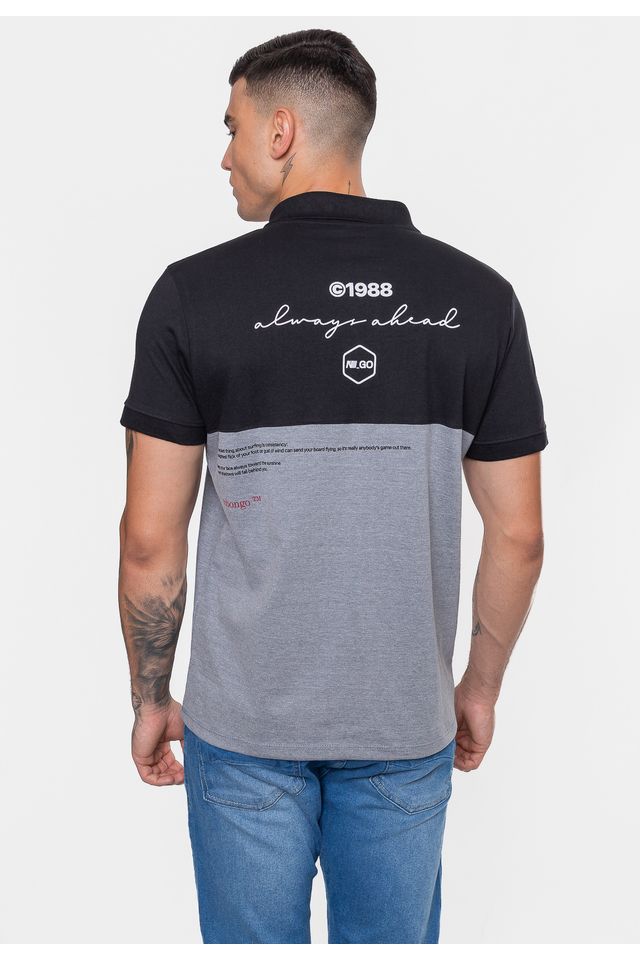 Camisa-Onbongo-Polo-Piquet-Masculina-Beam-Cinza-Mescla