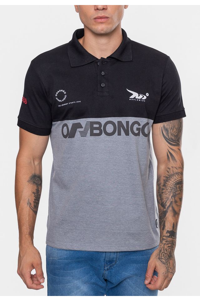 Camisa-Onbongo-Polo-Piquet-Masculina-Beam-Cinza-Mescla