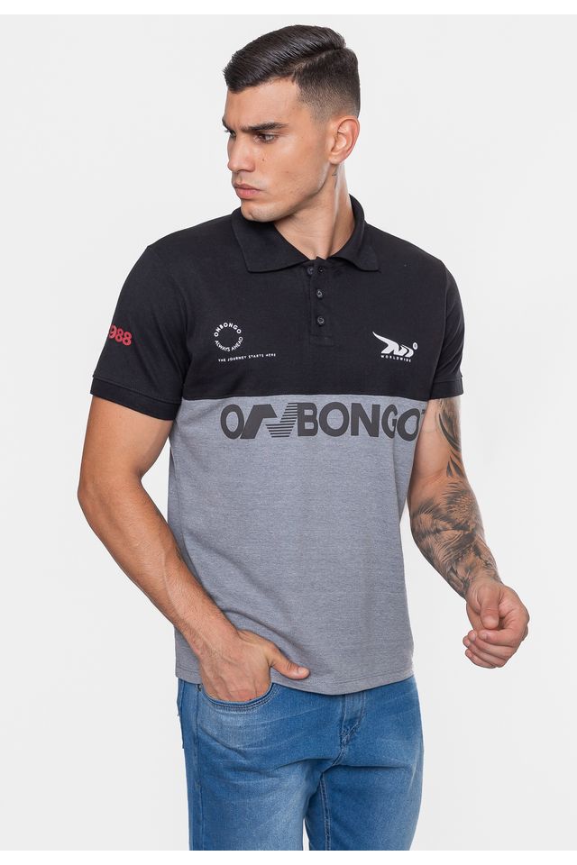 Camisa-Onbongo-Polo-Piquet-Masculina-Beam-Cinza-Mescla