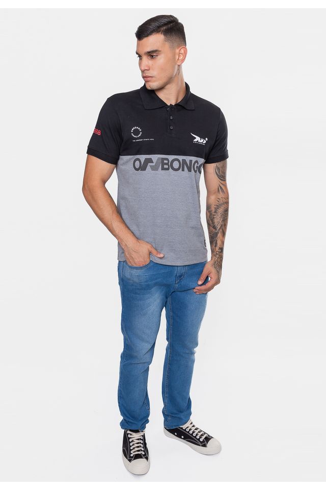 Camisa-Onbongo-Polo-Piquet-Masculina-Beam-Cinza-Mescla