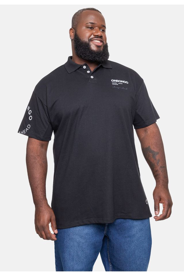 Camisa-Onbongo-Polo-Piquet-Masculina-Plus-Size-Preta