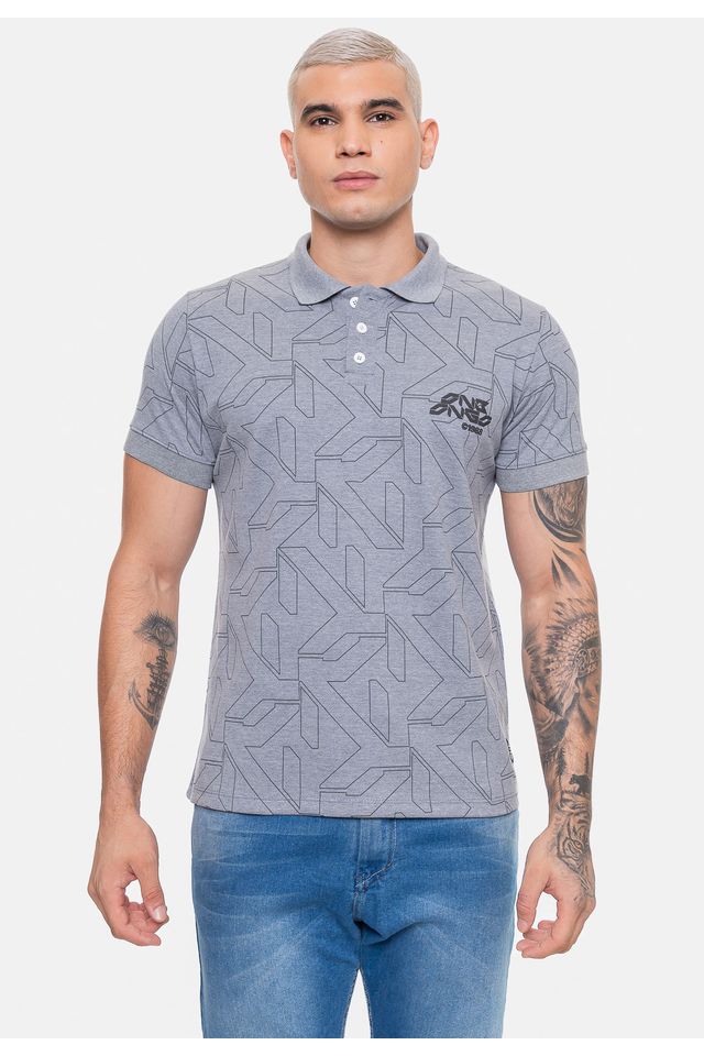 Camisa-Onbongo-Polo-Piquet-Masculina-Power-Cinza-Mescla