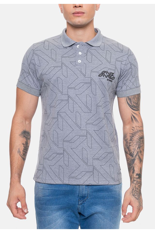 Camisa-Onbongo-Polo-Piquet-Masculina-Power-Cinza-Mescla