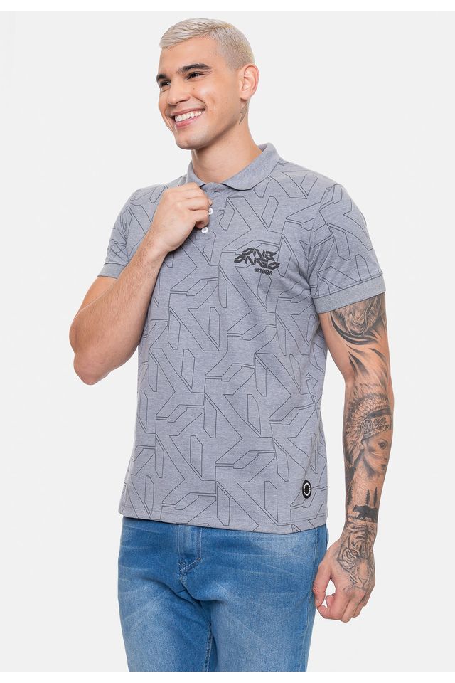 Camisa-Onbongo-Polo-Piquet-Masculina-Power-Cinza-Mescla