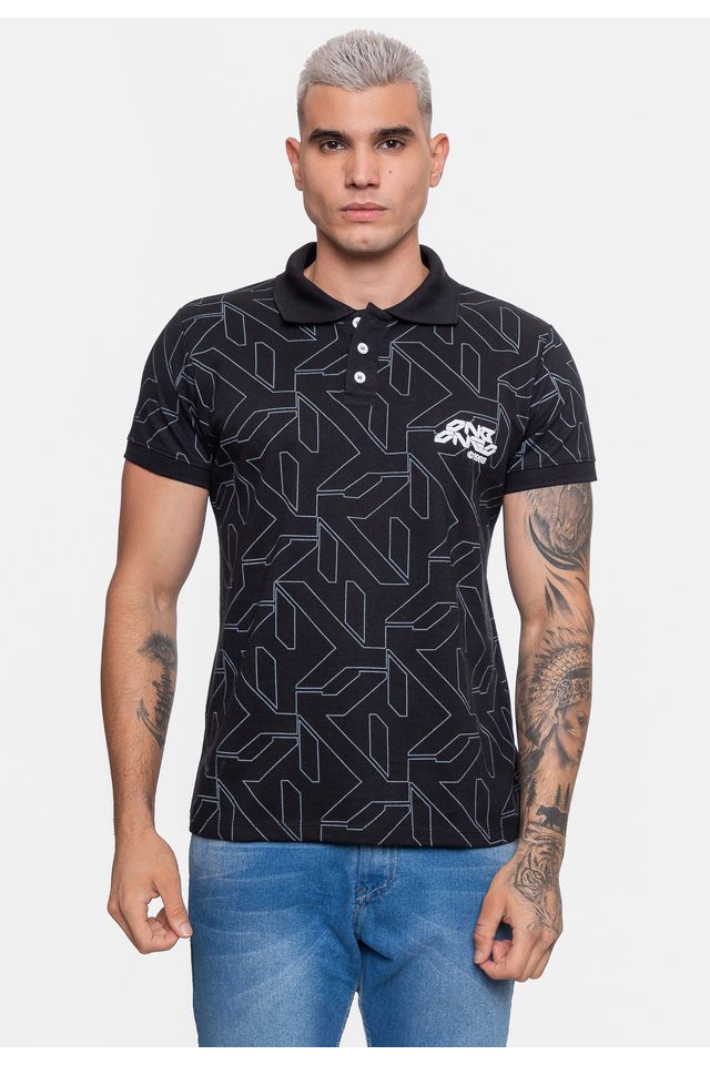 Camisa-Onbongo-Polo-Piquet-Masculina-Power-Preta