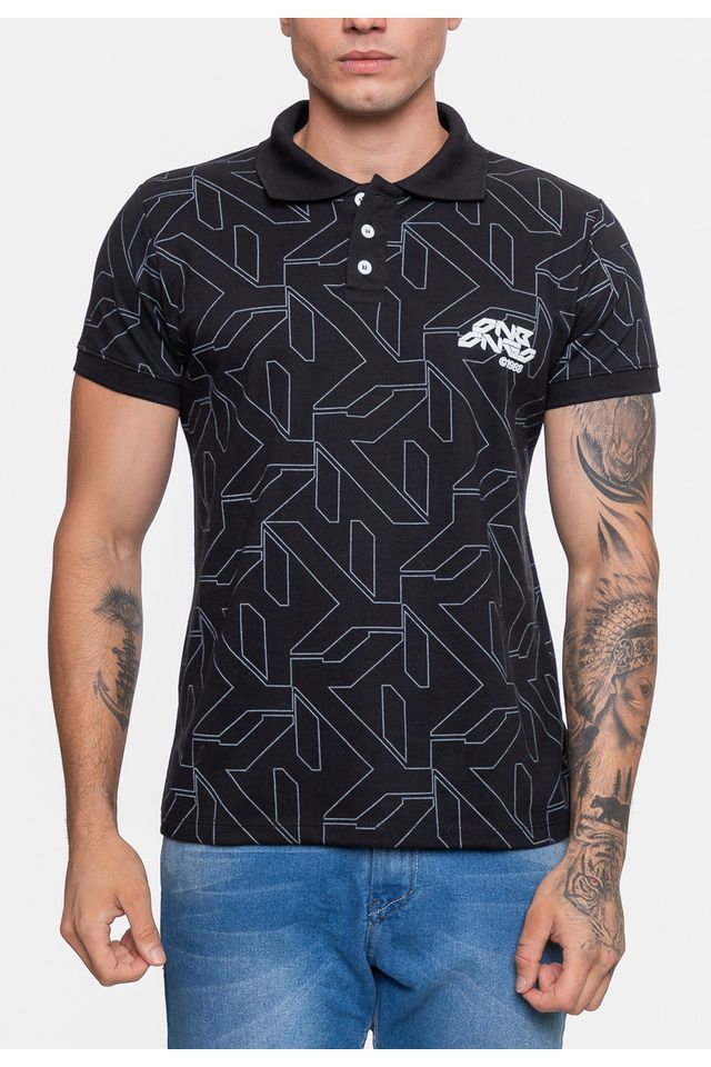 Camisa-Onbongo-Polo-Piquet-Masculina-Power-Preta