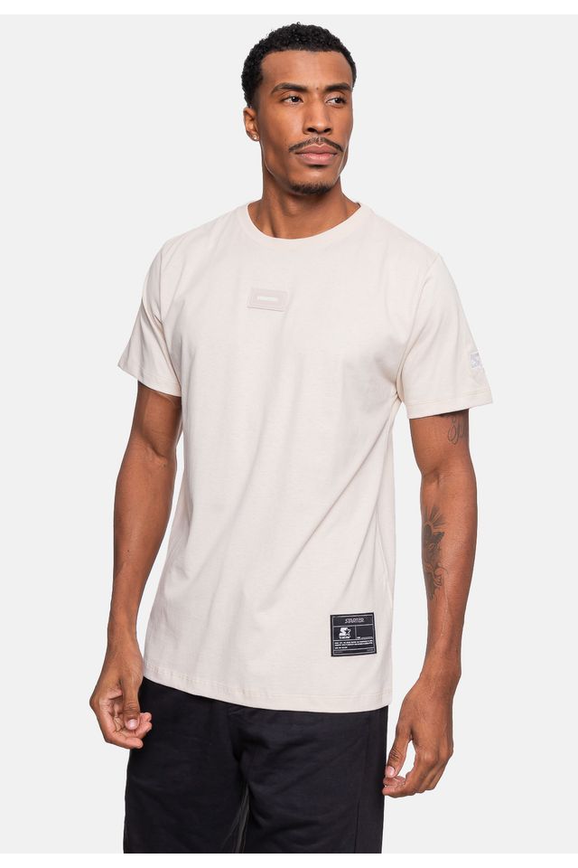 Camiseta-Starter-Logo-Bege-Dente-de-Leao
