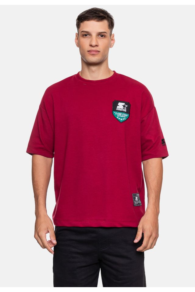 Camiseta-Starter-Oversized-Coat-Vinho Camiseta-Starter-Oversized-Coat-Vinho