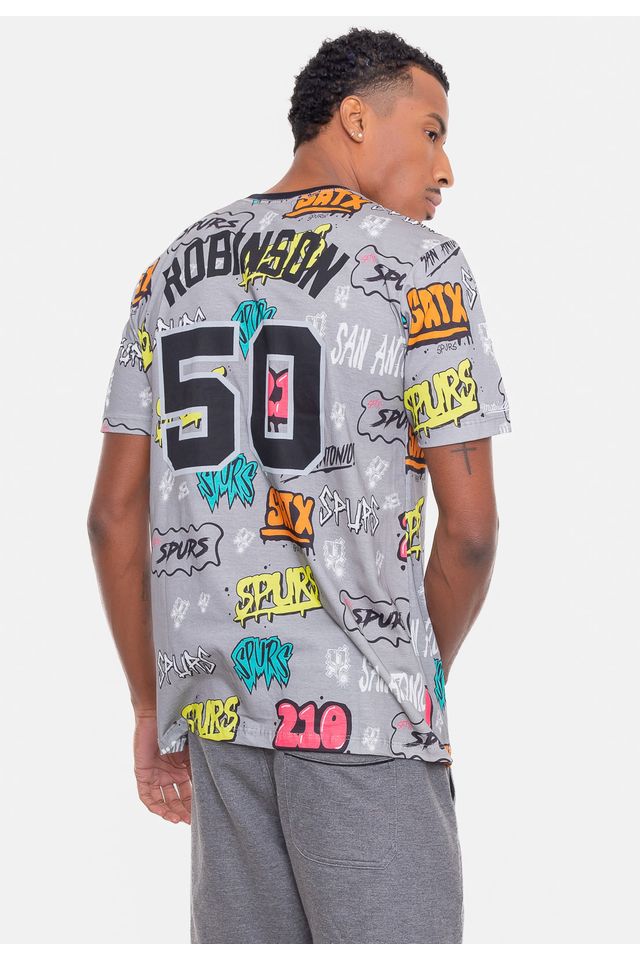 Camiseta-Mitchell---Ness-Name-And-Number-David-Robinson-Cinza-Mescla