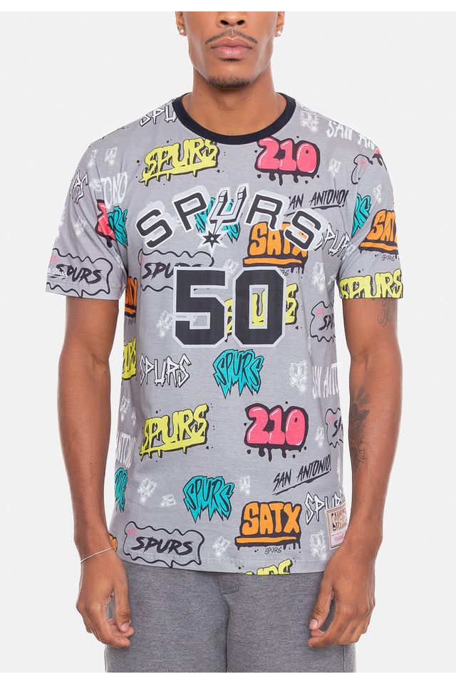 Camiseta-Mitchell---Ness-Name-And-Number-David-Robinson-Cinza-Mescla
