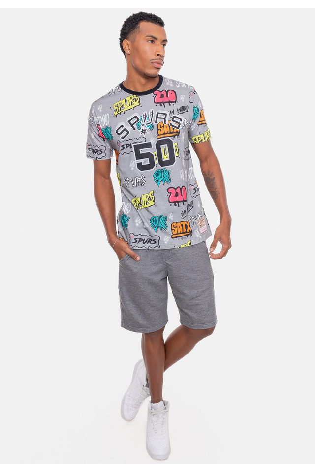 Camiseta-Mitchell---Ness-Name-And-Number-David-Robinson-Cinza-Mescla