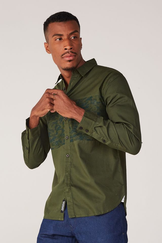 Camisa-Ecko-Manga-Longa-Verde Camisa-Ecko-Manga-Longa-Verde