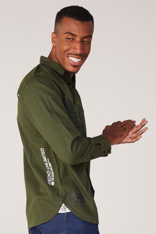 Camisa-Ecko-Manga-Longa-Verde
