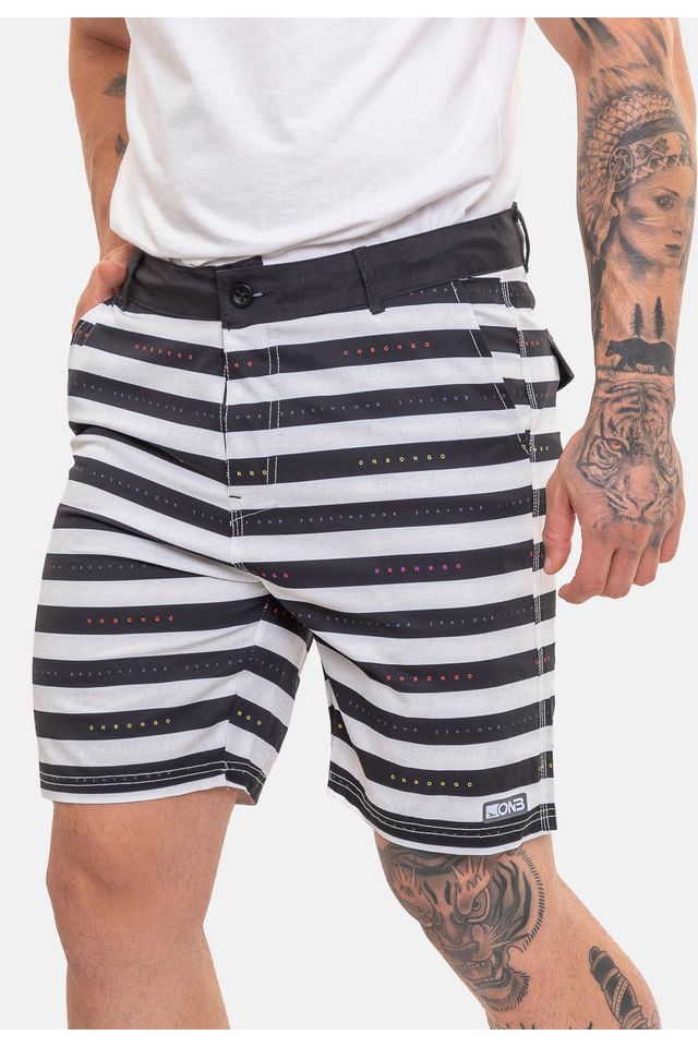 Boardshort-Onbongo-Hibrido-Listrado-Preto-Com-Branco