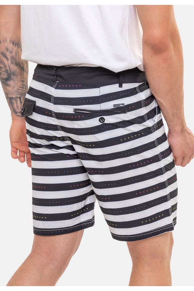 Boardshort-Onbongo-Hibrido-Listrado-Preto-Com-Branco