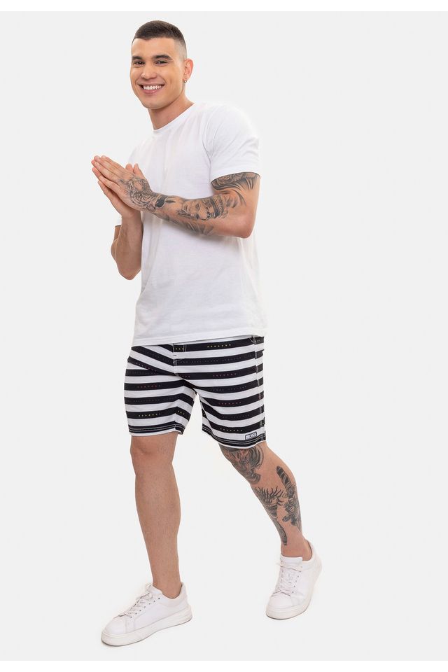 Boardshort-Onbongo-Hibrido-Listrado-Preto-Com-Branco