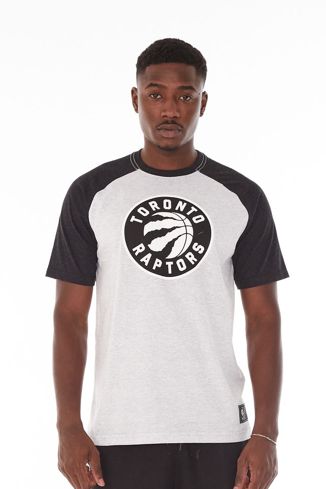Camiseta-NBA-Raglan-Toronto-Raptors-Cinza-Mescla