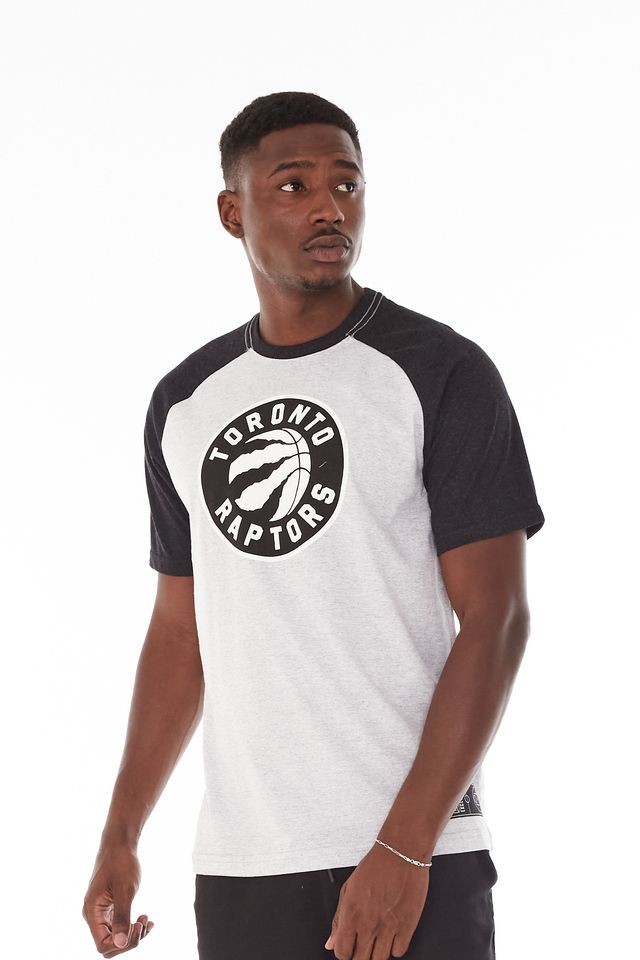Camiseta-NBA-Raglan-Toronto-Raptors-Cinza-Mescla