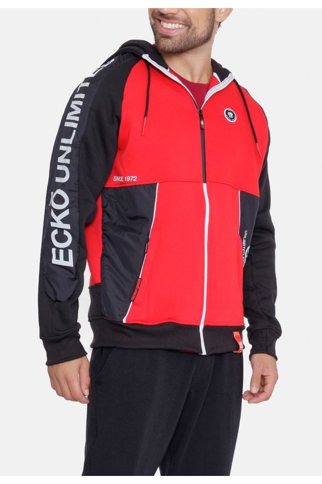 Moletom-Ecko-Aberto-Com-Capuz-Vermelho