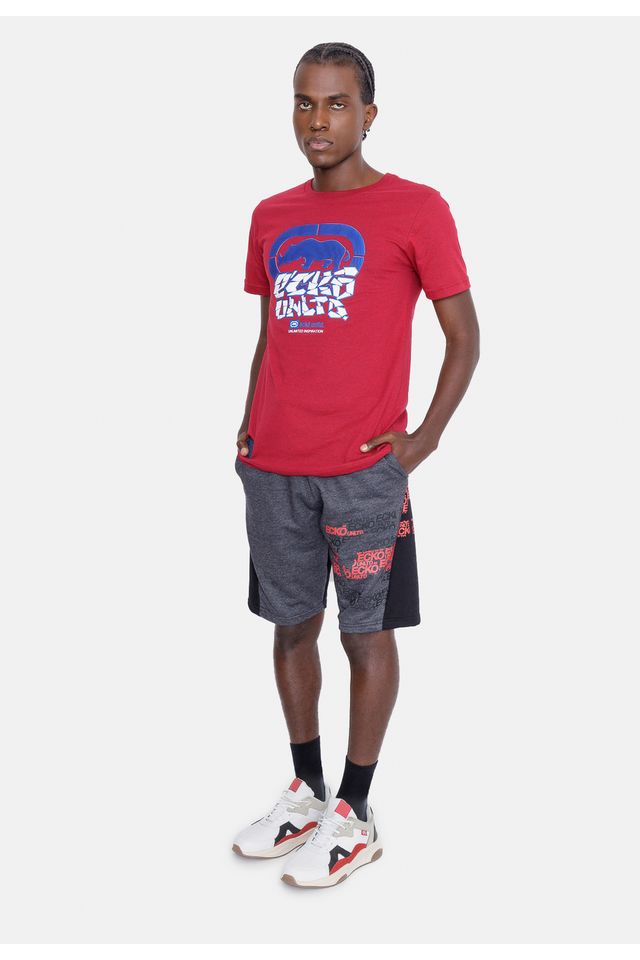 Bermuda-Ecko-Moletom-Cinza-Mescla-Escuro Bermuda-Ecko-Moletom-Cinza-Mescla-Escuro