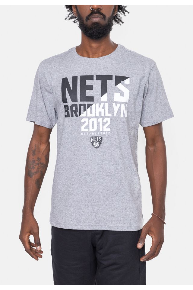 Camiseta-NBA-Spotlight-Brooklyn-Nets-Cinza-Mescla