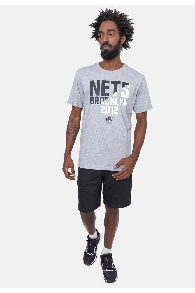 Camiseta-NBA-Spotlight-Brooklyn-Nets-Cinza-Mescla