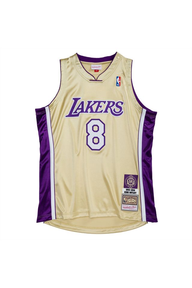Regata-Mitchell---Ness-Hardwood-Classics-Authentic-Swingman-Jersey-Los-Angeles-Lakers-1996-2016-Kobe-Bryant-Dourada