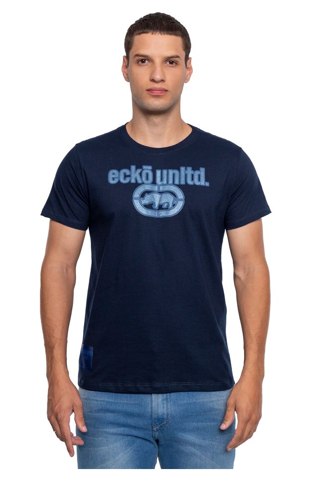 Camiseta-Ecko-Estampada-Azul-Marinho