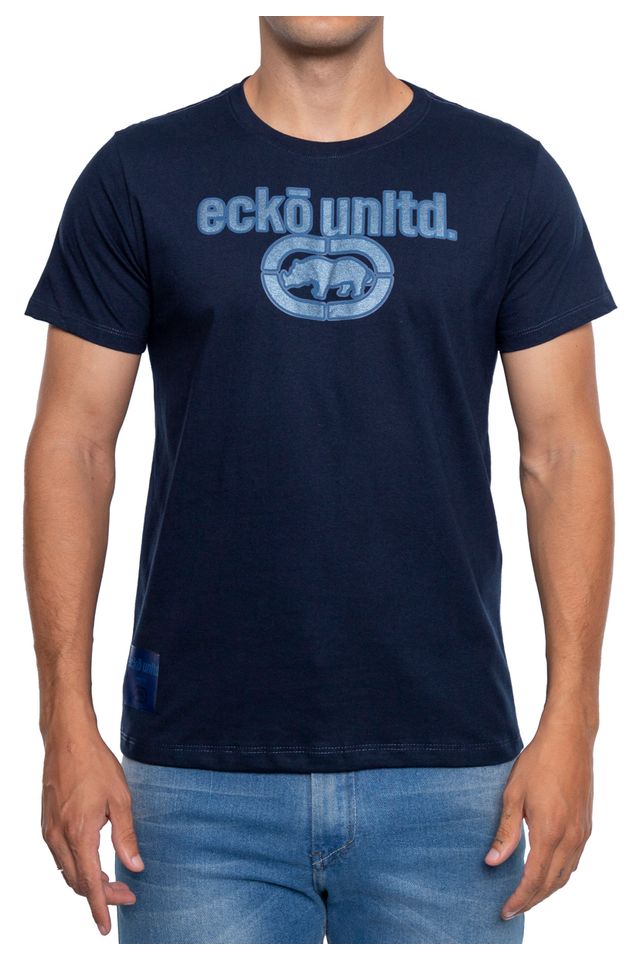 Camiseta-Ecko-Estampada-Azul-Marinho
