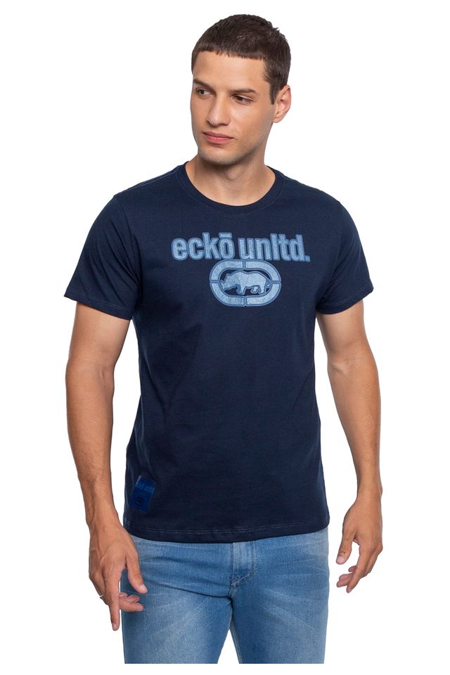Camiseta-Ecko-Estampada-Azul-Marinho