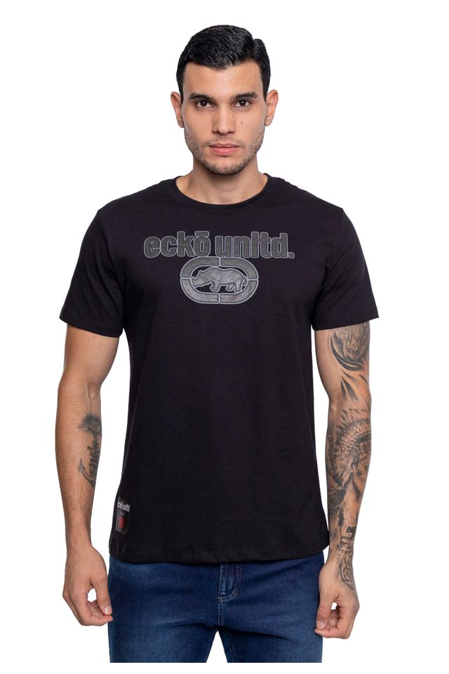 Camiseta-Ecko-Estampada-Preta