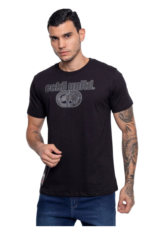 Camiseta-Ecko-Estampada-Preta