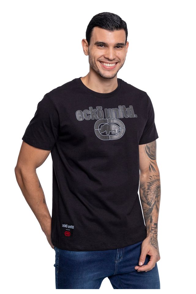 Camiseta-Ecko-Estampada-Preta