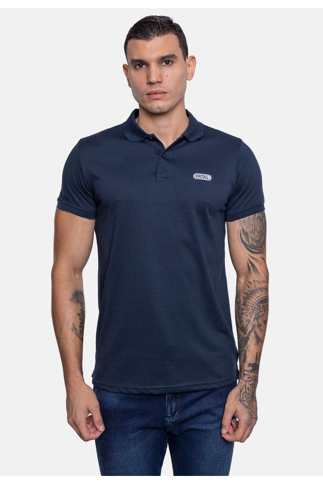 Camisa-Fatal-Polo-Piquet-Azul-Marinho