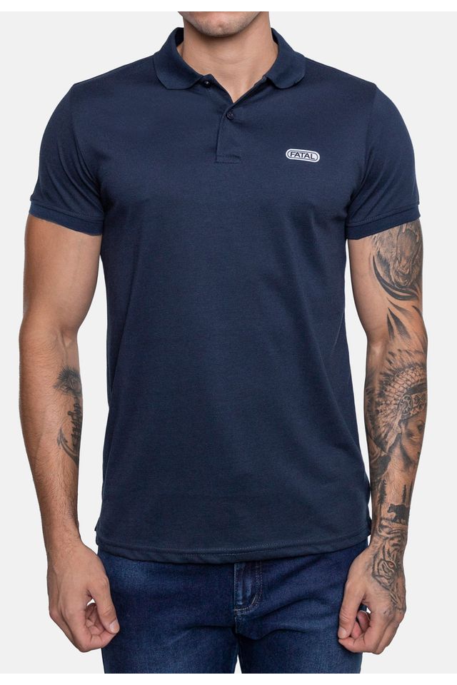Camisa-Fatal-Polo-Piquet-Azul-Marinho