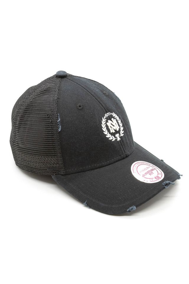Bone-Mitchell---Ness-Aba-Curva-Snapback-Trucker-The-Washed-Branded-Cinza