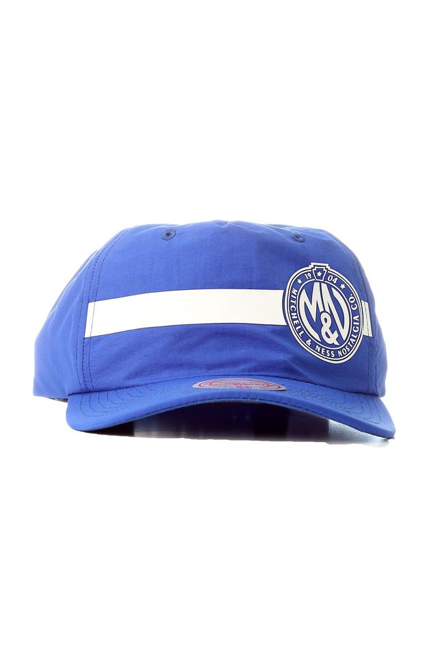 Bone-Mitchell---Ness-Aba-Curva-Snapback-Branded-Azul Bone-Mitchell---Ness-Aba-Curva-Snapback-Branded-Azul