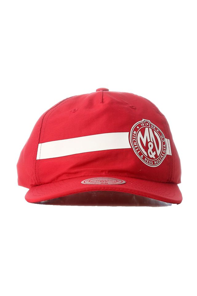 Bone-Mitchell---Ness-Aba-Curva-Snapback-Branded-Vermelho