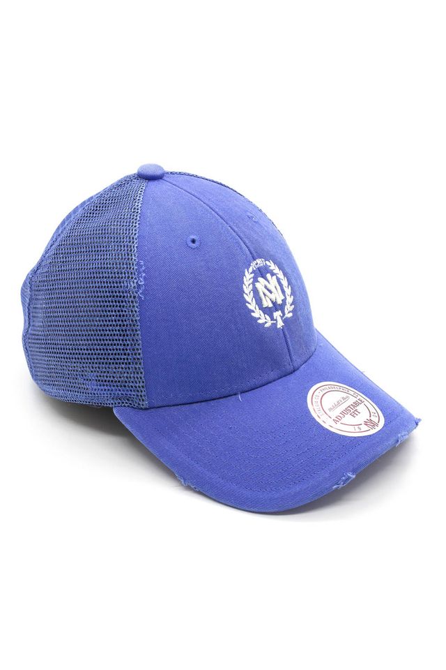 Bone-Mitchell---Ness-Aba-Curva-Snapback-Trucker-The-Washed-Branded-Azul Bone-Mitchell---Ness-Aba-Curva-Snapback-Trucker-The-Washed-Branded-Azul
