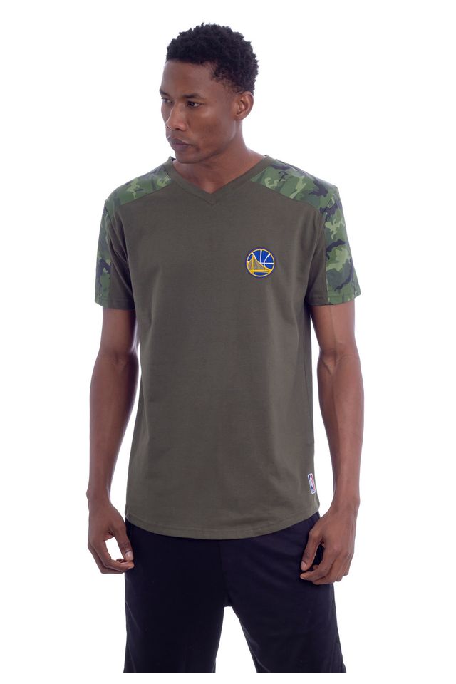 Camiseta-NBA-Especial-Estampada-Classic-Golden-State-Warriors-Casual-Verde-Militar