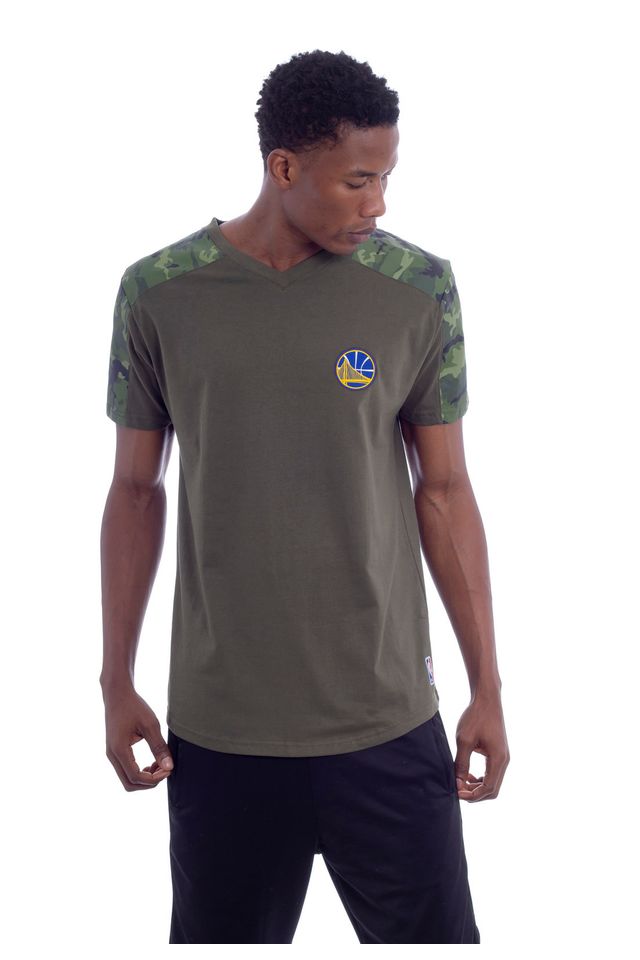 Camiseta-NBA-Especial-Estampada-Classic-Golden-State-Warriors-Casual-Verde-Militar