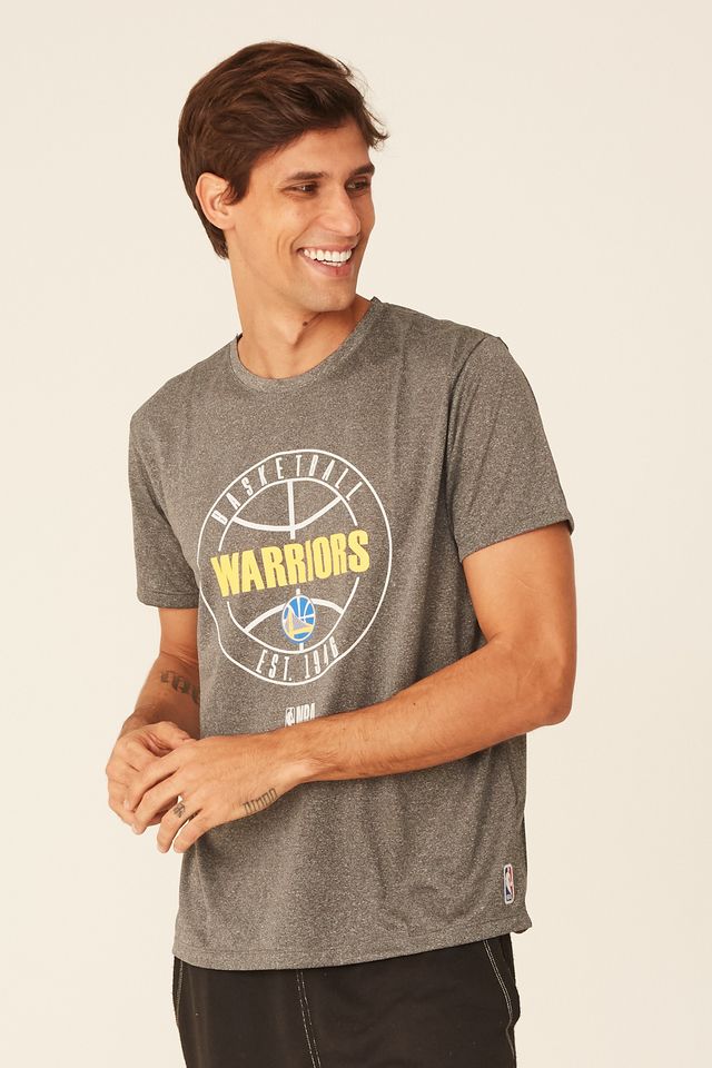 Camiseta-NBA-Estampada-Golden-State-Warriors-Casual-Cinza-Mescla-Escuro