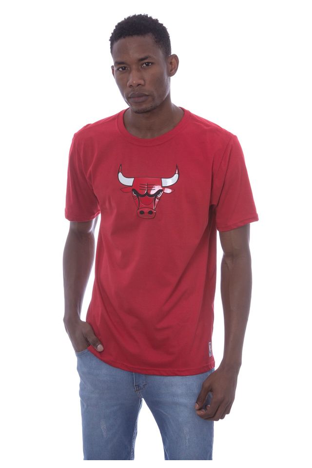 Camiseta-NBA-Estampada-Vinil-Chicago-Bulls-Casual-Vermelha