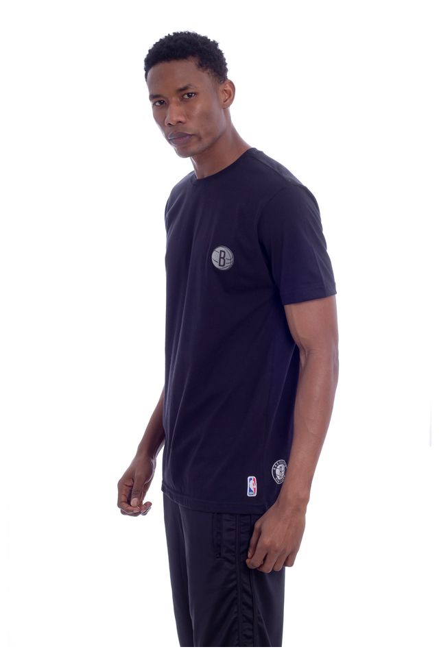 Camiseta-NBA-Estampada-Brooklyn-Nets-Casual-Preta