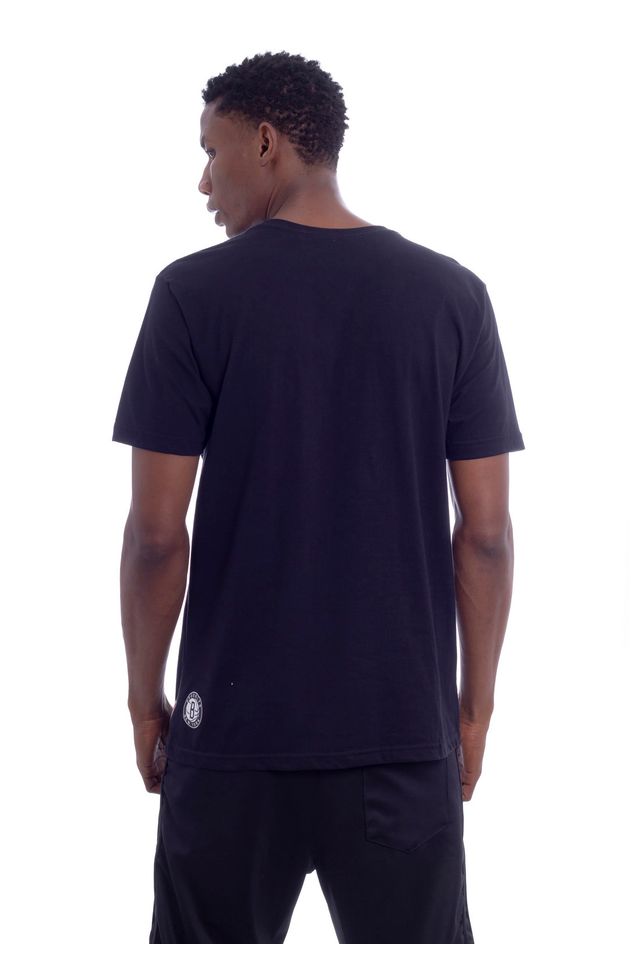 Camiseta-NBA-Estampada-Brooklyn-Nets-Casual-Preta