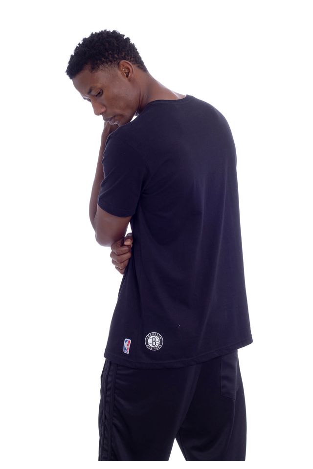 Camiseta-NBA-Estampada-Brooklyn-Nets-Casual-Preta