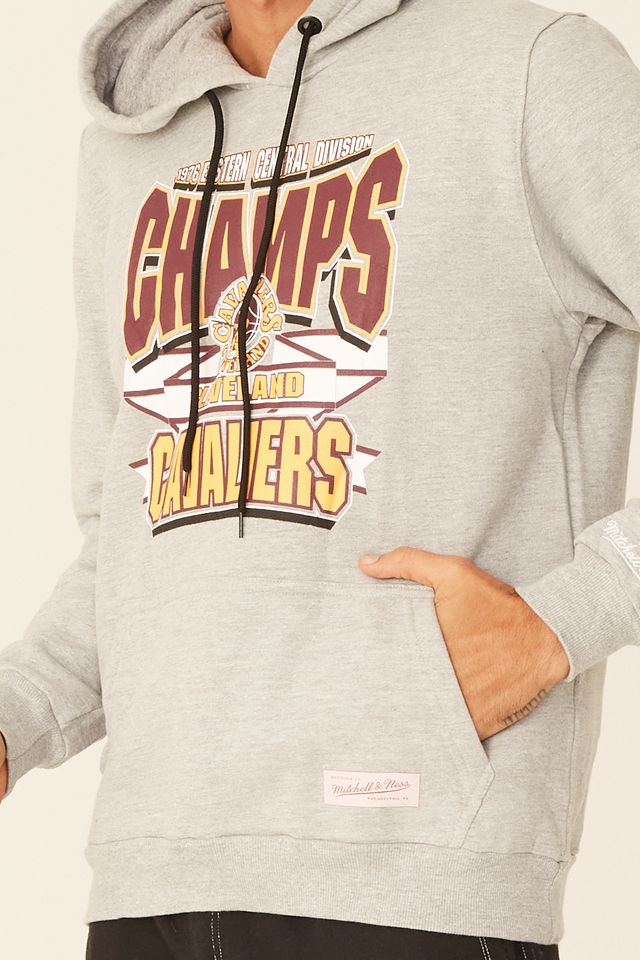 Moletom-Mitchell---Ness-NBA-Fechado-Com-Capuz-Cleveland-Cavaliers-Cinza-Mescla
